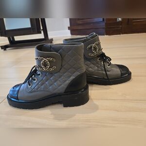 Authentic Chanel Lambskin Leather Boots size 37.5